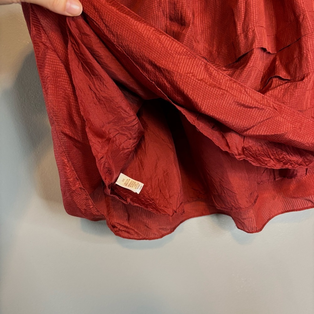 Vera Wang Lavender Label sz 6 Silk Pleated A-Line Skirt Bow Red - Picture 7 of 10